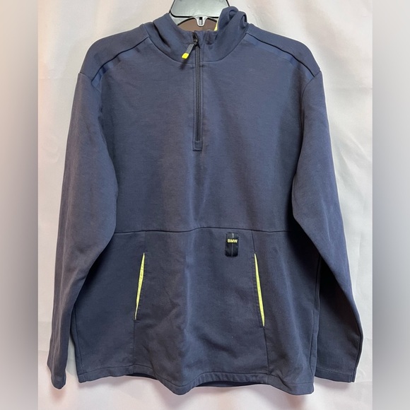 BMW Quarter Zip Fleece Jacket Men's‎ XL Long Sleeve Black Mock Neck - Picture 1 of 12